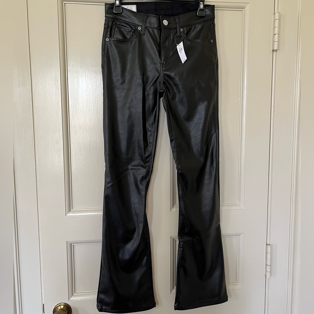 Gap faux leather baby bootcut jeans